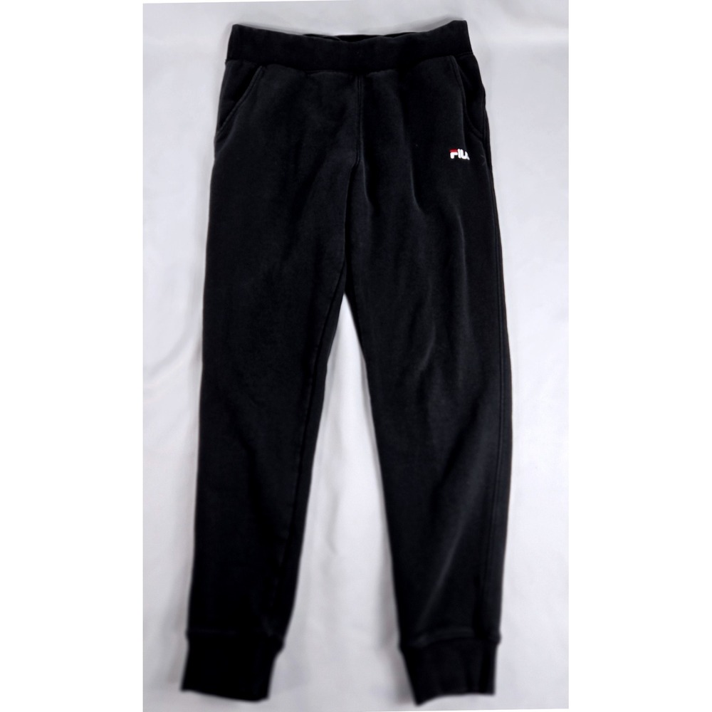 FILA Sweatpants‎ Joggers Black Cotton Blend Logo Athleisure Medium Running Cross